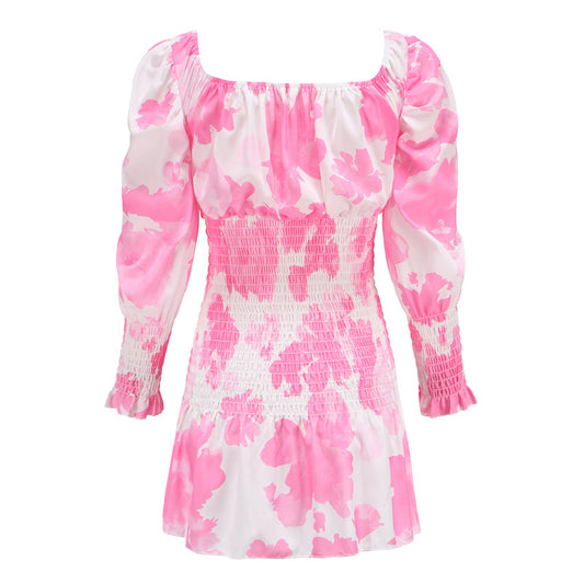 Women Pink Holiday Vocation Mini Dress